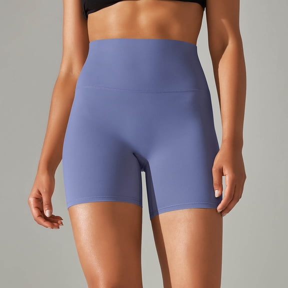 RKSTN Gym Shorts Women Solid Color Stylish High Waisted Elastic Tummy Control Breathable Comfortable Running Athletic Workout YogaShorts