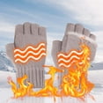 thumbnail image 1 of RKSTN Heated Gloves for Men USB Gloves Half Finger Flip Velvet Knitted Winter Fashion Women's Yarn Exposed Gloves, 1 of 5