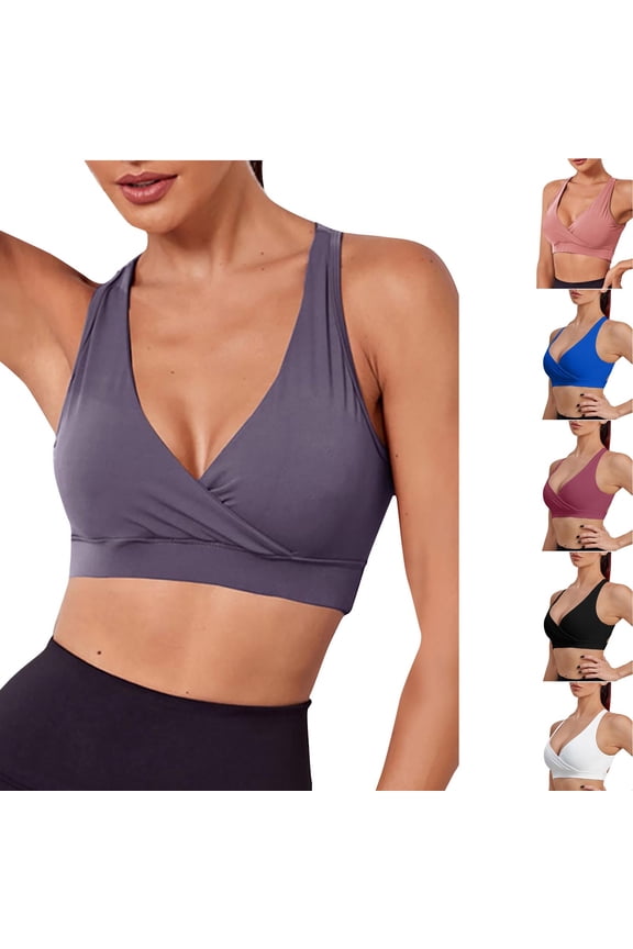 High Impact Sports Bras for Women No Underwire V Neck Tennis Marathon Training Quickly Dry Shock Absorb Cutout Racerback Beauty Back (Pink ,L)