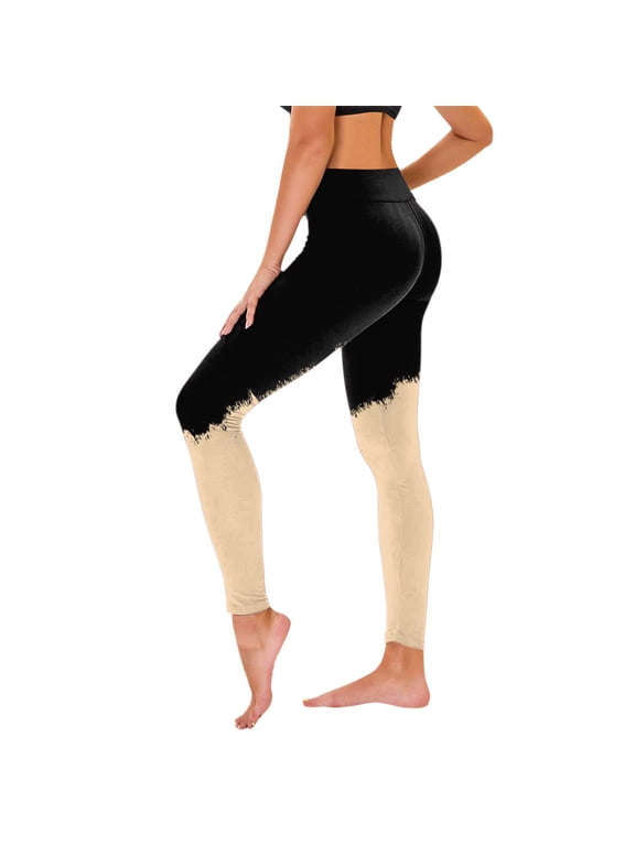 High Waisted Yoga Pants Women Gradient Workout Leggings for Women Trendy Slim Fit Pilates Outfits for Women (Beige ,L)