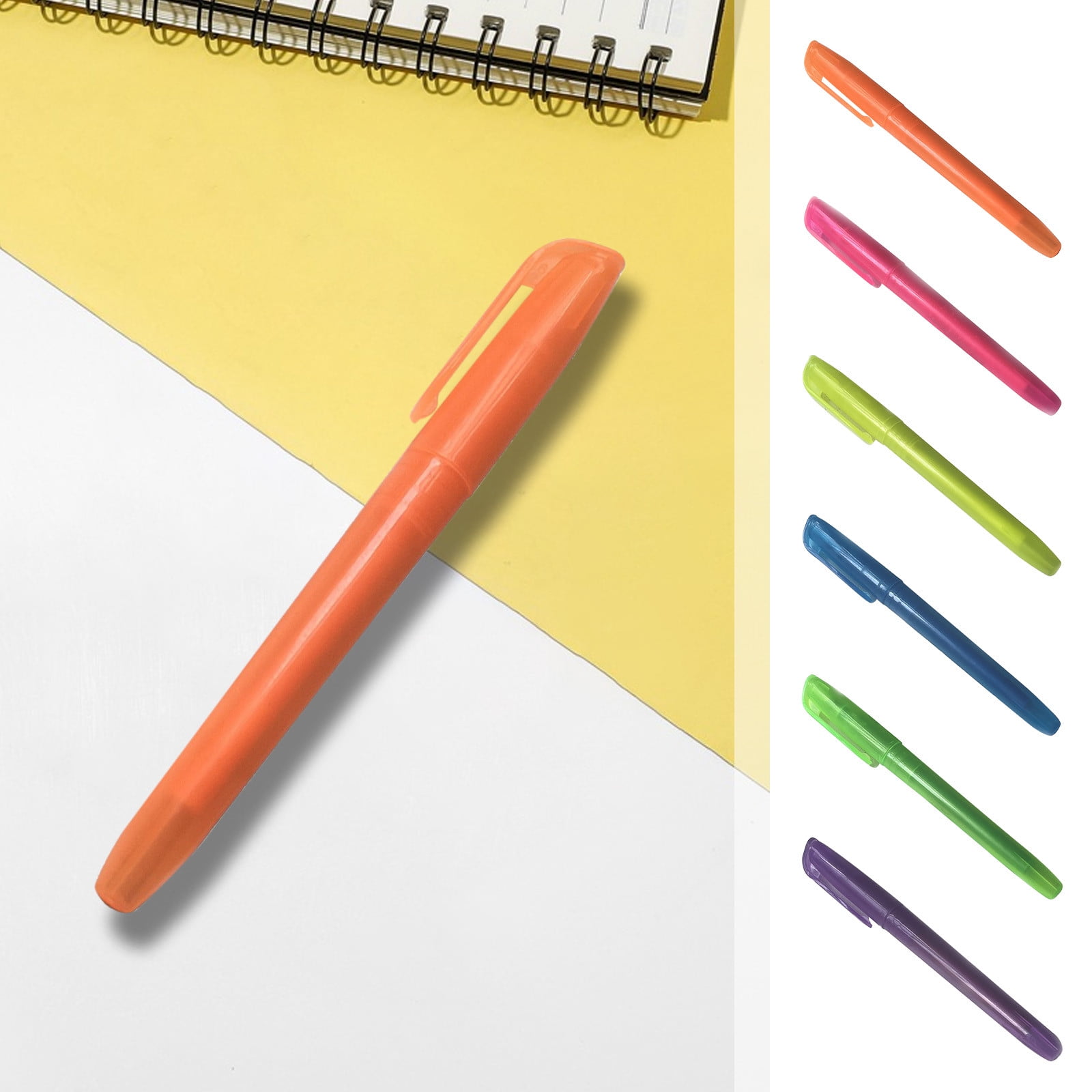 UPENOTE Chisel Tip Highlighter Pens - 6 Quick-Dry Colors, No Bleed, Water-Based Ink