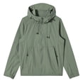 thumbnail image 1 of RKSTN Hoodies for Men Sun Protection Jacket Solid Color Full Zip Drawstring Long Sleeve Shirts Spring Summer Lightweight Fishing Hiking Jacket with Pockets, 1 of 8
