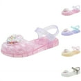 thumbnail image 1 of RKSTN Jelly Sandals for Girls Fisherman Gladiator Water Beach Glitter Slingback Flat Sandals Closed Toe Princess Costume Versatile Summer Dress Shoes for 1-9 Years, 1 of 3