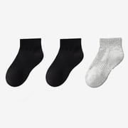 RKSTN Kids Unning Socks Boys Cotton Ankle Socks Sweat Absorbing 3 Pairs Odor Proof Comfortable Versatile Socks for Toddler Girls Black ,9 Years