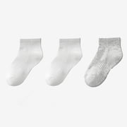 RKSTN Kids Unning Socks Boys Cotton Ankle Socks Sweat Absorbing 3 Pairs Odor Proof Comfortable Versatile Socks for Toddler Girls Dark Gray ,9 Years