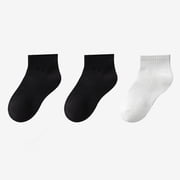 RKSTN Kids Unning Socks Boys Cotton Ankle Socks Sweat Absorbing 3 Pairs Odor Proof Comfortable Versatile Socks for Toddler Girls Gray ,12 Years