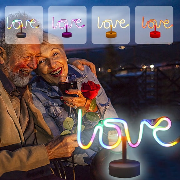 RKSTN LED Valentine's Day Shape Light USB Round Base Neon Light Colorful