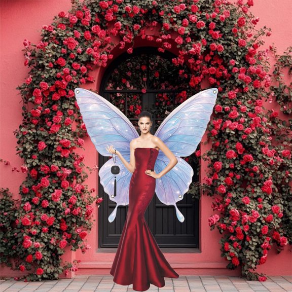 RKSTN Large Butterfly Wings Decorations Giant Butterfly Backdrop Banner Photograph Background for Women Birthday Party Booth Photo Props Wall Decor