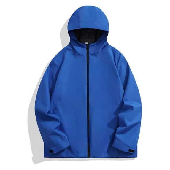 RKSTN Mens Lightweight Jackets Waterproof with Hood Long Sleeve Zip up Wind Breaker Jackets Mens with Pockets (Blue ,M)