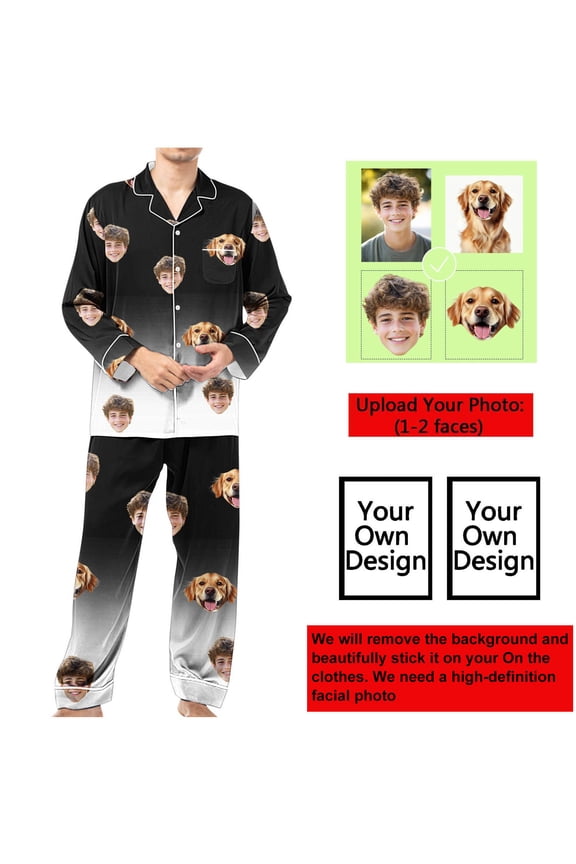 Mens Pajamas Set Custom Print Pajamas Sets Fall Lounge Solid Color Lapel Collar Button Down Long Sleeve Pjs Sets Comfortable 2 Piece Casual Winter Loungewear With Pockets