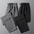 thumbnail image 1 of RKSTN Mens Pants Silk Casual Pants Elastic Waist Drawstring Wide Leg Breathable Lounge Pants with Pockets, 1 of 5