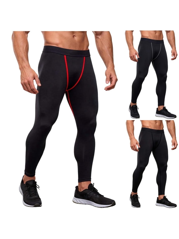 Mens Sweatpants Solid Color Yoga Pants High Stretch Quickly Dry Tight Training Running Sports Base Layer Compression Leggings