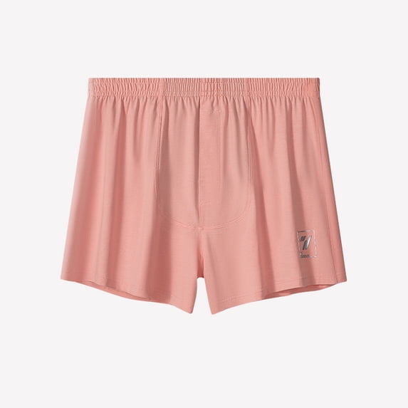 RKSTN Mens Underwear Boxers Cotton Underwear Plus Size Solid Color Loose Fit Lightweight Casual Lazy Weekend Underwear for Men (Pink ,XXXXL)