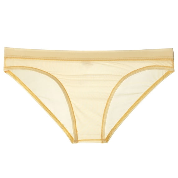 RKSTN Mens Underwear Briefs Sheer Underwear for Men Plus Size Low Waist Breathable Skin Friendly Stretchy Comfort Daily Everyday Wear Panties for Men (Yellow ,XXXL)