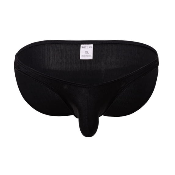 RKSTN Mens Underwear with Pouch Cool Thong Underwear Solid Color Rope U Shaped Minimalist Stretchy Comfort Intimate Loungewear Panties for Men (Black ,L)
