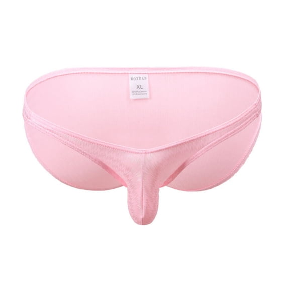 RKSTN Mens Underwear with Pouch Cool Thong Underwear Solid Color Rope U Shaped Minimalist Stretchy Comfort Intimate Loungewear Panties for Men (Pink ,L)