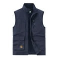 thumbnail image 1 of RKSTN Mens Vest Outdoor Casual Solid Color Sleeveless Zip Up Multi Pocket Sleeveless Wicking Jacket Work Vest Sports Hiking Utility Vest, 1 of 2