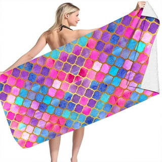 Beach Towel Polyester and CottonSoft and Quick DryYoga Sportsmen Beach  Towel Kids (D, One Size) : : Home