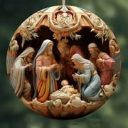 RKSTN Nativity Christmas Ornaments Christmas Gifts Pendants Christmas Tree Decorations for Home, Office and Cars Decor, Gift for Parties, Christmas and Holiday, Christmas Decorations on Clearance