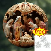 FAMTKT Nativity Christmas Ornaments Christmas Gifts Pendants Christmas Tree Decorations for Home, Office and Cars Decor, Gift for Parties, Christmas and Holiday, Christmas Decorations on Clearance