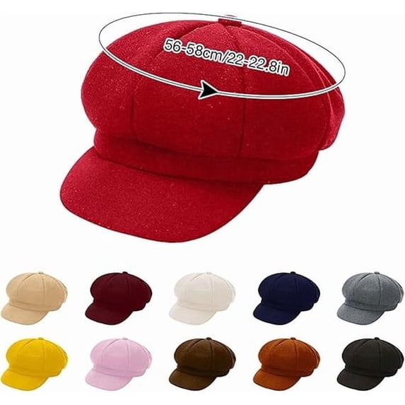 RKSTN Newsboy Caps For Women Vintage Ladies Hat Warm Wool Visor Beret Hats for Women Vintage Baker Boy