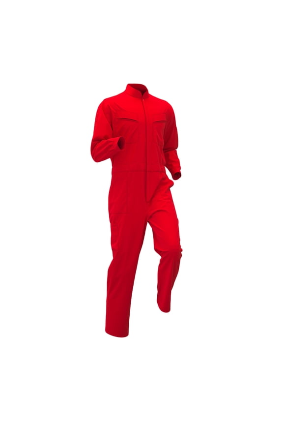 Overalls for Men Plus Size Work Jumpsuit Solid Color Long Sleeve Stand Collar Workwear Safety Suit One Piece Workwear for Labor Protection Wear Resistant Industrial Uniform with Pockets