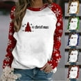 thumbnail image 1 of RKSTN Oversize Sweatshirts for Women Crewneck Christmas Xmas Tree Graphic Print Pullover Hoodless Sweatshirt Top Women's Christmas Print Round Neck Loose Long Sleeve Sweatshirt Winter Fall Deals, 1 of 5