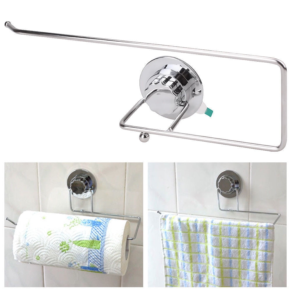 RKSTN Paper Towel Holder Long Roll Paper Suction Cup Rack Wall Mounted ...