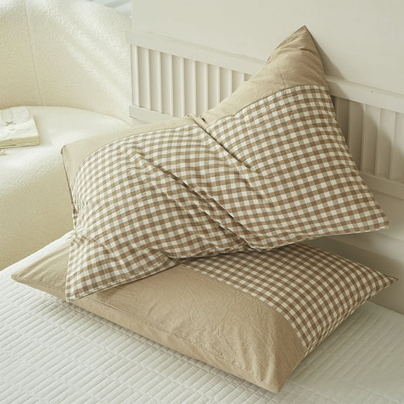 RKSTN Plaid Pillow Covers Pillow Shams Checkered Pillowcase Ginghams Pillow Covers Soft Microfiber Standard Size Pillow Cases Soft Breathable Pillow Cases Set of 2 Farmhouses Pillowcase