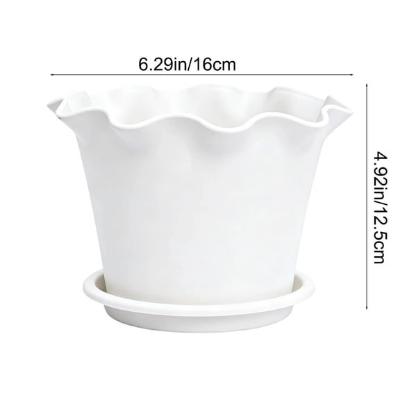 RKSTN Plant Pots Flounce Plastic Flowerpot Lily Wind Wave Edge Basin Beautiful Durable Indoor and Outdoor Flowerpot Green