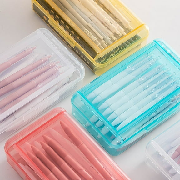 RKSTN Plastic Pencil Box Large Capacity Pencil Box Stylish Office Supplies Storage Organizer Box, Clear
