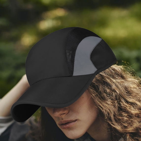 RKSTN Reflective Folding Outdoor Hat, Quick Dry Baseball Cap, Cooling Breathable Mesh, Sun Protection Sport Hats for Womens and Mens