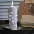 thumbnail image 1 of RKSTN Relief Rose Pillar Scented Candle Valentine's Day Purple, 1 of 6
