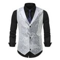 thumbnail image 1 of RKSTN Sequins Vest for Men for Fashionable Solid Color V neck Button Down Sleeveless Flattering Unique Distinctive Dress Vest Formal Semi Formal Prom Party, 1 of 8