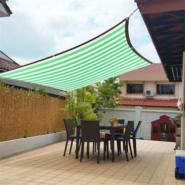 RKSTN Sun Shade Outdoor Sunny Shade Cloth, Pergola, and Backyard Patio Sunshade with Protection, Heat Material, Reinforced Grommets（Gray and White Stripes） on Clearance