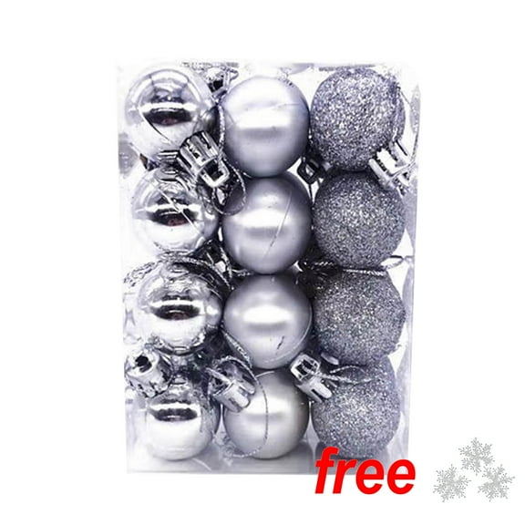 RKSTN Shatterproof Christmas Tree Balls Ornaments, Silver, 0.22 lb