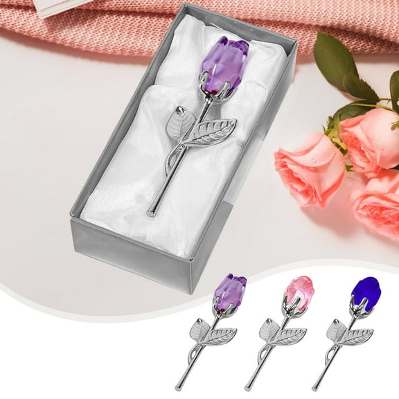 RKSTN Silver Stem Crystal Rose Purple