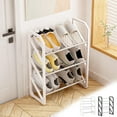thumbnail image 1 of RKSTN Slanted Shoe Rack Organizer 3 Tier for Closet, Entryway Free Standing Storage Shoe Shelf, Long Shoe Storage for Sneaker and Boot Stackable Shoe Rack for Entryway, Garage, Small Spaces, Dorm, 1 of 5