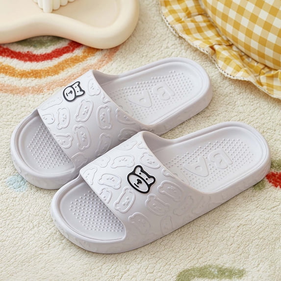 RKSTN Slippers for Men and Women Cute Print Thick Soled Cushioned Bathroom Shower Shoes Non Slip House Slippers Lightweight Soft Sole Summer Beach Sandals