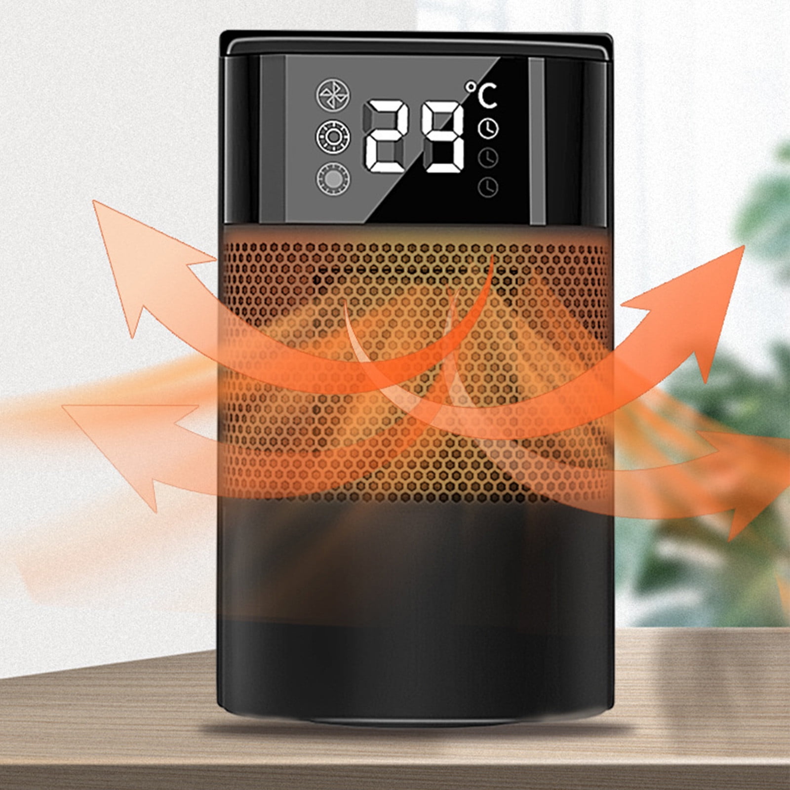 RKSTN Small Space Heater, 60 Degree Oscillating Electric Heater For