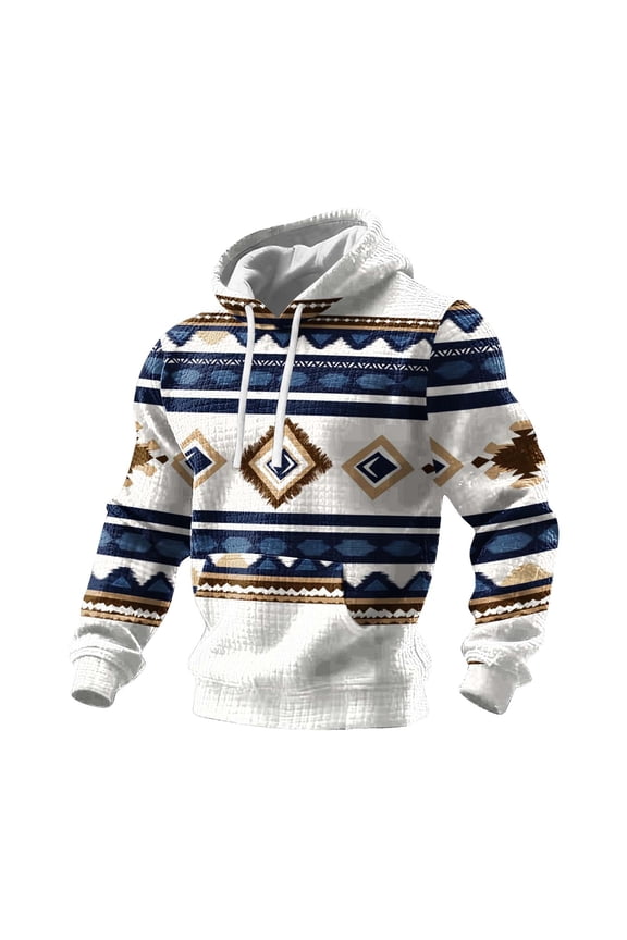 Sweatshirts for Men Aztec Graphic Hoodies Plus Size Western Vintage Tribal Aztec Loose Fit Versatile Streetwear Pullover Hoodies with Pocket