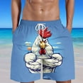 thumbnail image 1 of RKSTN Swim Shorts for Mens Cute Rooster Ultra Print Plus Size Color Blocking Elastic Waist Drawstring Casual 5 Inseam Versatile Beach Vacation Board Shorts with Pockets, 1 of 5