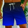 thumbnail image 1 of RKSTN Swim Shorts for Mens Gradient Print Ultra Plus Size Color Blocking Elastic Waist Drawstring Casual Versatile 5 Inseam Beach Vacation Board Shorts with Pockets, 1 of 9