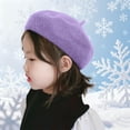 thumbnail image 1 of RKSTN Toddler Hat Wool Beret Solid Color Artist Style Comfy Daily Outings Baby Hats (Purple ,2 Years), 1 of 6