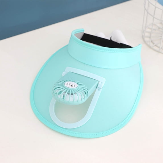 RKSTN Toddler Sun Hat UPF 50 Solar Fan Hat Wide Brimmed Visor Hats Essential for Outdoor Activities with Usb Charging (Sky Blue ,Free Size)