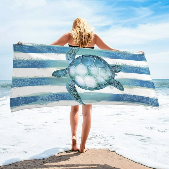 RKSTN Turtle Microfiber Beach Towels Oversized Clearance Super Lightweight Colorful Bath Towels Sandproof Beach Blanket Multi-purpose Towel Beach Vacation Essentials 30x60 Inch