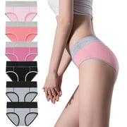 RKSTN Underwear Women Pack 100% Cotton Underwear Women Plus Size Mid Rise Tummy Control Patchwork 6 PCS Butt Lifting Lace Underwear Briefs
