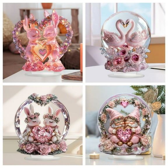 RKSTN Valentine's Day Crystal Ball Desktop Decor - A