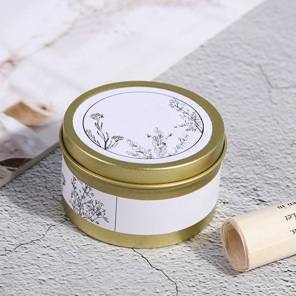 RKSTN Valentine's Day Gift Dried Flower Crystal Stone Scented Candle Gold