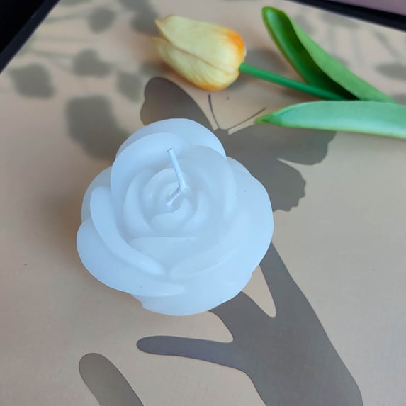 RKSTN Valentine's Day Rose Heart Scented Candle - White